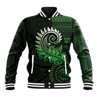 New Zealand Maori Koru Fern Baseball Jacket Spiral Polynesian Style Green LT05 Unisex Green - Polynesian Pride