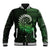 New Zealand Maori Koru Fern Baseball Jacket Spiral Polynesian Style Green