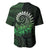 New Zealand Maori Koru Fern Baseball Jersey Spiral Polynesian Style Green