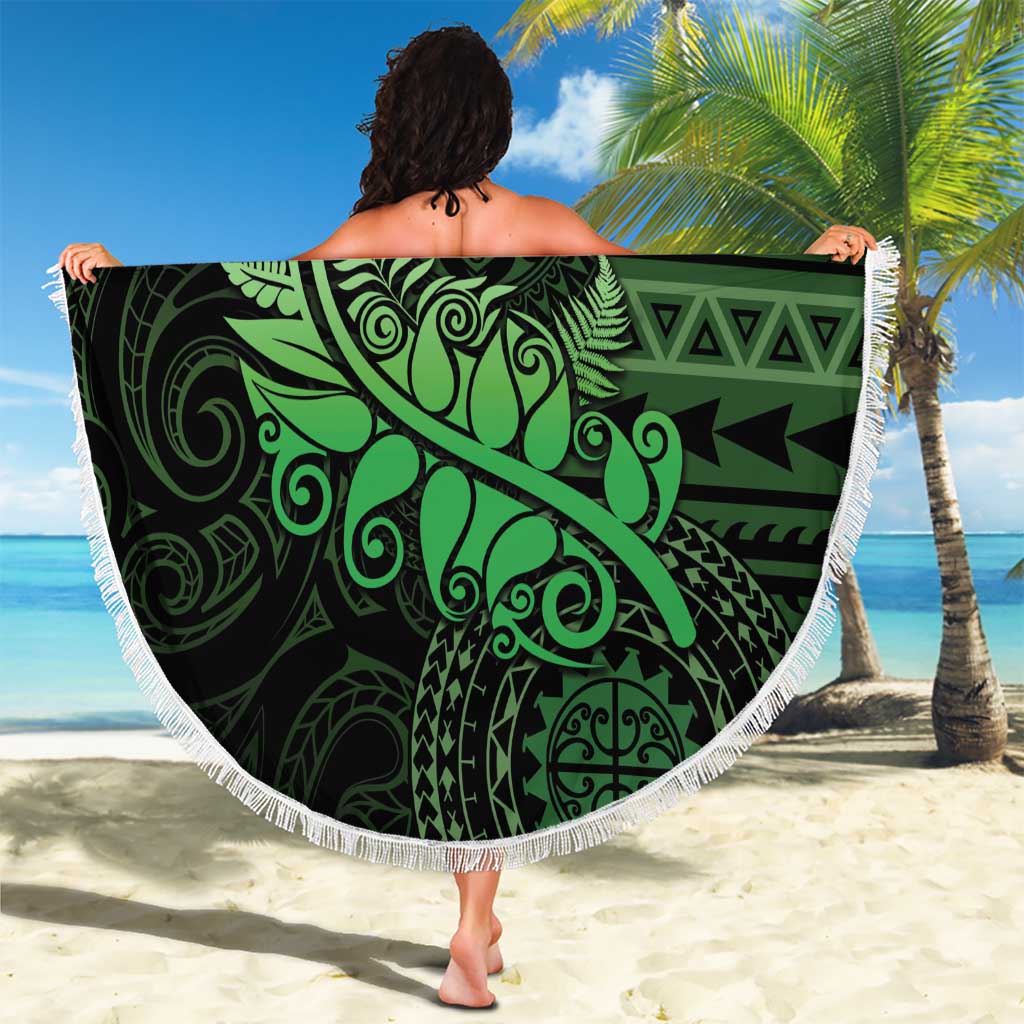 New Zealand Maori Koru Fern Beach Blanket Spiral Polynesian Style Green LT05 - Polynesian Pride