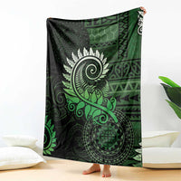 New Zealand Maori Koru Fern Blanket Spiral Polynesian Style Green LT05 - Polynesian Pride