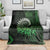 New Zealand Maori Koru Fern Blanket Spiral Polynesian Style Green