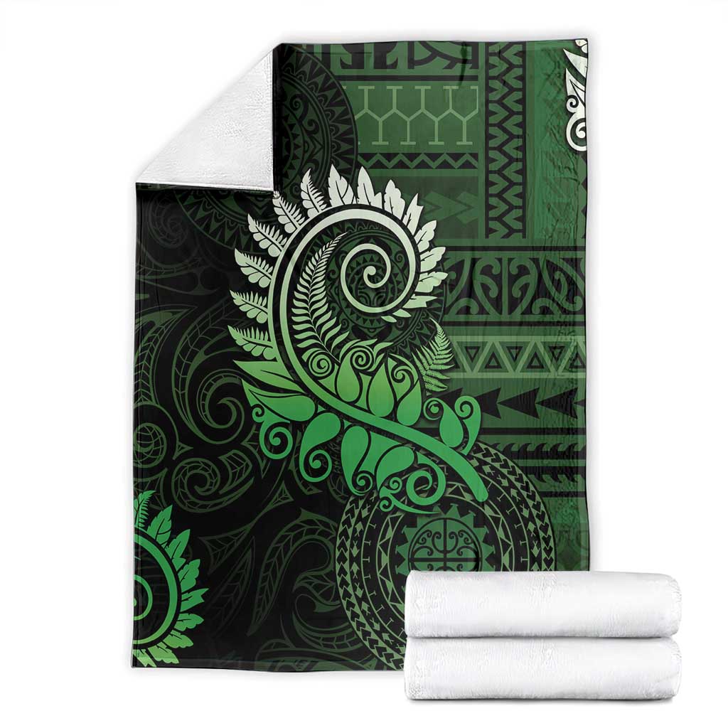 New Zealand Maori Koru Fern Blanket Spiral Polynesian Style Green LT05 - Polynesian Pride