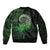 New Zealand Maori Koru Fern Bomber Jacket Spiral Polynesian Style Green