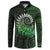 New Zealand Maori Koru Fern Button Sweatshirt Spiral Polynesian Style Green