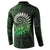 New Zealand Maori Koru Fern Button Sweatshirt Spiral Polynesian Style Green