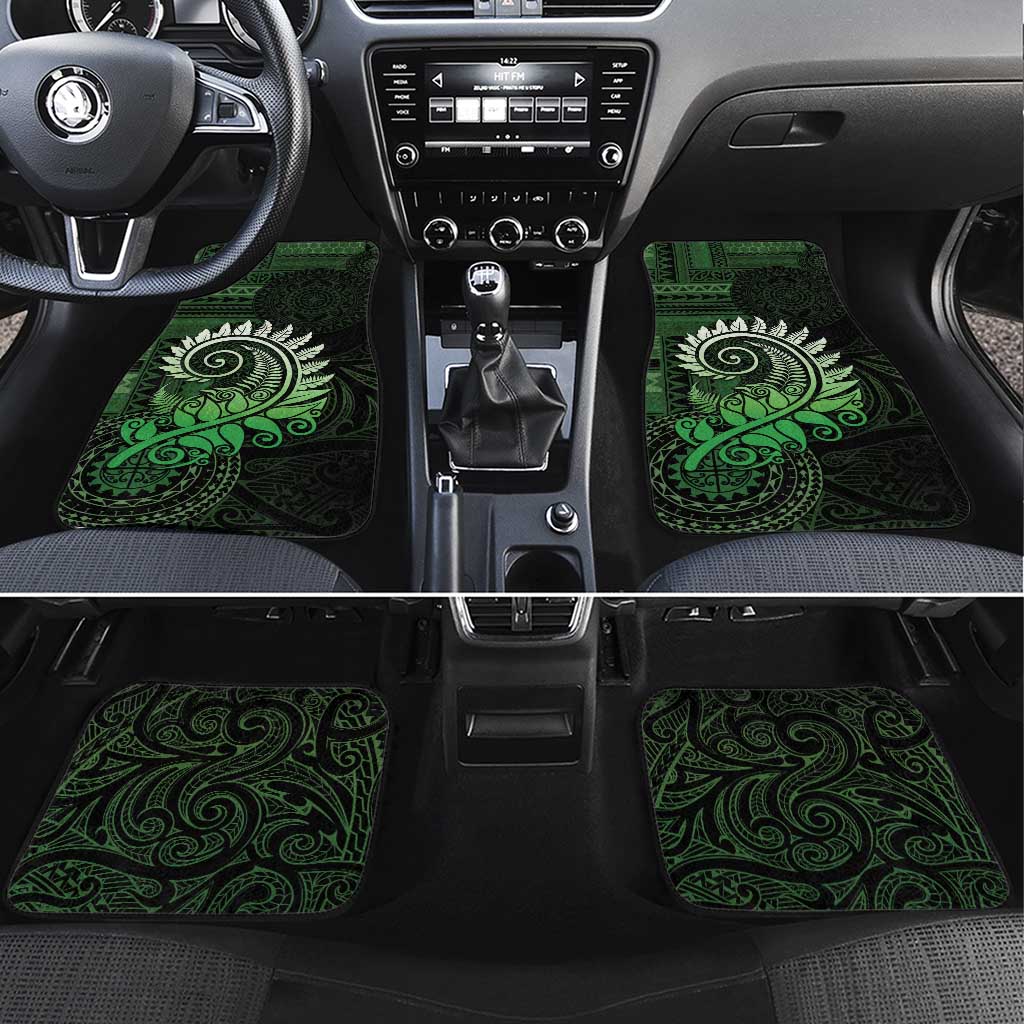 New Zealand Maori Koru Fern Car Mats Spiral Polynesian Style Green