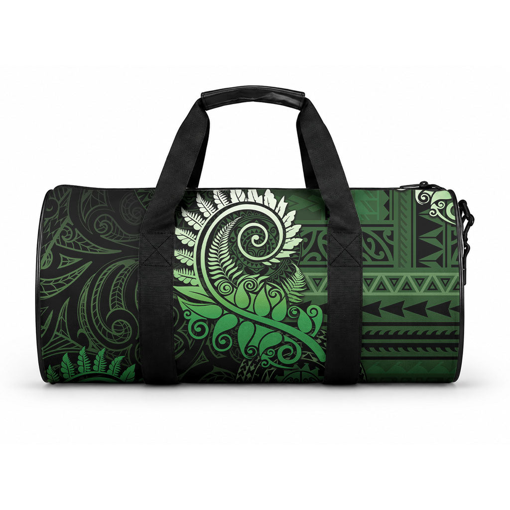 New Zealand Maori Koru Fern Duffle Bag Spiral Polynesian Style Green LT05 One size Green - Polynesian Pride
