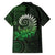 New Zealand Maori Koru Fern Family Matching Long Sleeve Bodycon Dress and Hawaiian Shirt Spiral Polynesian Style Green