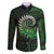 New Zealand Maori Koru Fern Family Matching Long Sleeve Bodycon Dress and Hawaiian Shirt Spiral Polynesian Style Green