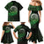 New Zealand Maori Koru Fern Family Matching Mermaid Dress and Hawaiian Shirt Spiral Polynesian Style Green