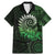 New Zealand Maori Koru Fern Family Matching Mermaid Dress and Hawaiian Shirt Spiral Polynesian Style Green