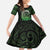 New Zealand Maori Koru Fern Family Matching Off Shoulder Maxi Dress and Hawaiian Shirt Spiral Polynesian Style Green