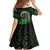 New Zealand Maori Koru Fern Family Matching Off Shoulder Maxi Dress and Hawaiian Shirt Spiral Polynesian Style Green