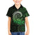 New Zealand Maori Koru Fern Family Matching Off Shoulder Short Dress and Hawaiian Shirt Spiral Polynesian Style Green