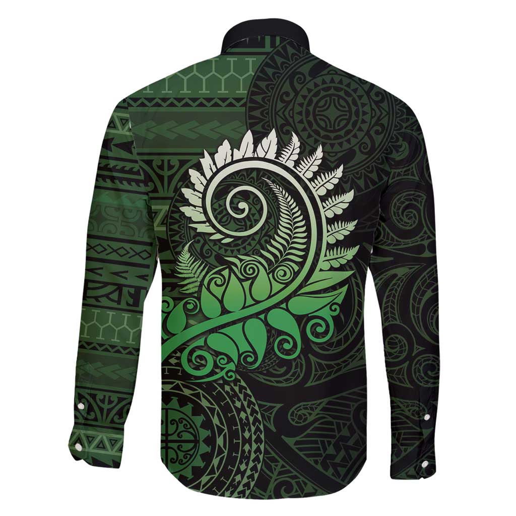 New Zealand Maori Koru Fern Family Matching Short Sleeve Bodycon Dress and Hawaiian Shirt Spiral Polynesian Style Green