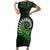 New Zealand Maori Koru Fern Family Matching Short Sleeve Bodycon Dress and Hawaiian Shirt Spiral Polynesian Style Green