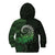 New Zealand Maori Koru Fern Kid Hoodie Spiral Polynesian Style Green