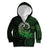 New Zealand Maori Koru Fern Kid Hoodie Spiral Polynesian Style Green