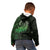 New Zealand Maori Koru Fern Kid Hoodie Spiral Polynesian Style Green