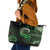 New Zealand Maori Koru Fern Leather Tote Bag Spiral Polynesian Style Green