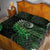 New Zealand Maori Koru Fern Quilt Bed Set Spiral Polynesian Style Green