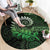 New Zealand Maori Koru Fern Round Carpet Spiral Polynesian Style Green