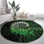 New Zealand Maori Koru Fern Round Carpet Spiral Polynesian Style Green