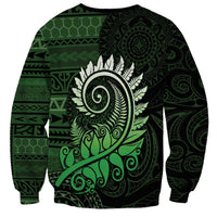New Zealand Maori Koru Fern Sweatshirt Spiral Polynesian Style Green LT05 - Polynesian Pride