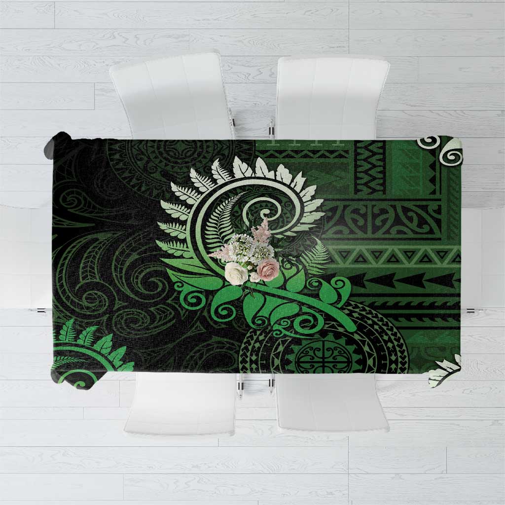 New Zealand Maori Koru Fern Tablecloth Spiral Polynesian Style Green LT05 Green - Polynesian Pride