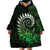 New Zealand Maori Koru Fern Wearable Blanket Hoodie Spiral Polynesian Style Green