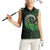 New Zealand Maori Koru Fern Women Sleeveless Polo Shirt Spiral Polynesian Style Green