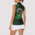 New Zealand Maori Koru Fern Women Sleeveless Polo Shirt Spiral Polynesian Style Green