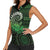 New Zealand Maori Koru Fern Women Sleeveless Polo Shirt Spiral Polynesian Style Green