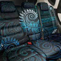 New Zealand Maori Koru Fern Back Car Seat Cover Spiral Polynesian Style Aqua Gradient