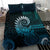 New Zealand Maori Koru Fern Bedding Set Spiral Polynesian Style Aqua Gradient