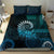 New Zealand Maori Koru Fern Bedding Set Spiral Polynesian Style Aqua Gradient