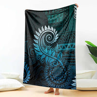 New Zealand Maori Koru Fern Blanket Spiral Polynesian Style Aqua Gradient LT05 - Polynesian Pride