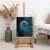 New Zealand Maori Koru Fern Canvas Wall Art Spiral Polynesian Style Aqua Gradient LT05 - Polynesian Pride