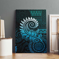 New Zealand Maori Koru Fern Canvas Wall Art Spiral Polynesian Style Aqua Gradient LT05 - Polynesian Pride