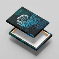 New Zealand Maori Koru Fern Canvas Wall Art Spiral Polynesian Style Aqua Gradient LT05 - Polynesian Pride