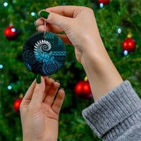 New Zealand Maori Koru Fern Ceramic Ornament Spiral Polynesian Style Aqua Gradient LT05 - Polynesian Pride