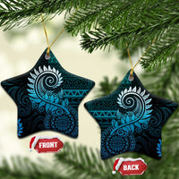 New Zealand Maori Koru Fern Ceramic Ornament Spiral Polynesian Style Aqua Gradient LT05 Star Aqua - Polynesian Pride