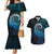 New Zealand Maori Koru Fern Couples Matching Mermaid Dress and Hawaiian Shirt Spiral Polynesian Style Aqua Gradient