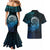 New Zealand Maori Koru Fern Couples Matching Mermaid Dress and Hawaiian Shirt Spiral Polynesian Style Aqua Gradient