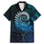 New Zealand Maori Koru Fern Family Matching Mermaid Dress and Hawaiian Shirt Spiral Polynesian Style Aqua Gradient