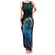 New Zealand Maori Koru Fern Family Matching Tank Maxi Dress and Hawaiian Shirt Spiral Polynesian Style Aqua Gradient