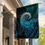 New Zealand Maori Koru Fern Garden Flag Spiral Polynesian Style Aqua Gradient