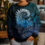 New Zealand Maori Koru Fern Kid Ugly Christmas Sweater Spiral Polynesian Style Aqua Gradient