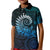 New Zealand Maori Koru Fern Kid Polo Shirt Spiral Polynesian Style Aqua Gradient